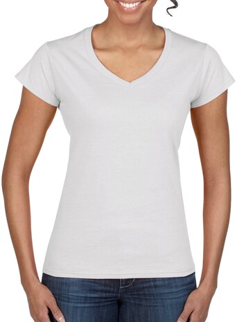 Dames T-shirt V-hals Wit 